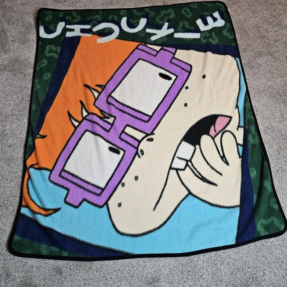 Vintage Rare 1998 Rugrats Fleece Throw Blanket ~ CHUCKIE 90's Nickelodeon 50x60